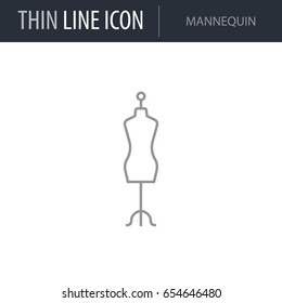 Symbol of Mannequin. Thin line Icon of Fashion. Stroke Pictogram Graphic for Web Design. Quality Outline Vector Symbol Concept. Premium Mono Linear Beautiful Plain Laconic Logo