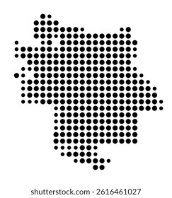 Symbol Map of Antioch (United States) showing the city with a pattern of just a few black dots