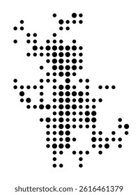 Symbol Map of Apopka (United States) showing the city with a pattern of just a few black dots