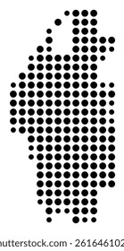 Symbol Map of Apple Valley (United States) showing the city with a pattern of just a few black dots