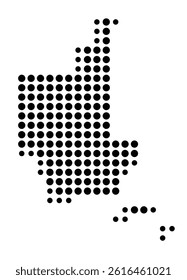 Symbol Map of Arcadia (United States) showing the city with a pattern of just a few black dots