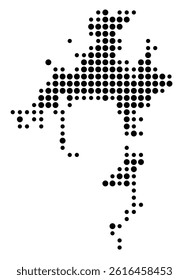 Symbol Map of Asheville (United States) showing the city with a pattern of just a few black dots