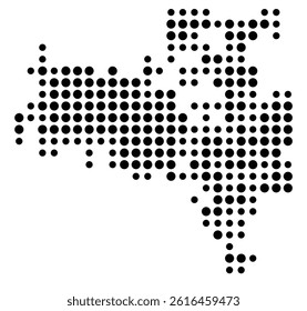 Symbol Map of Aurora (United States) showing the city with a pattern of just a few black dots