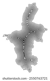 Symbol Map of the Autonomous Region Ningxia (People's Republic of China) showing the state border buffered inside with black tapering lines