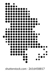 Symbol Map of Beaumont (United States) showing the city with a pattern of just a few black dots