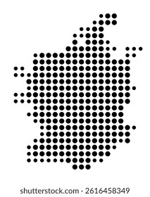 Symbol Map of Bend (United States) showing the city with a pattern of just a few black dots