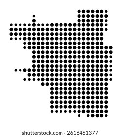 Symbol Map of Boca Raton (United States) showing the city with a pattern of just a few black dots