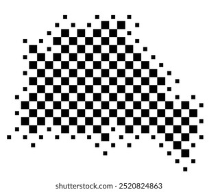 Symbol Map of the Bundesland Berlin (Germany) showing the Bundesland with a pattern of black squares like a chessboard