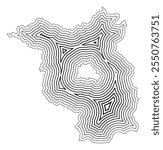 Symbol Map of the Bundesland Brandenburg (Germany) showing the state border buffered inside with black tapering lines