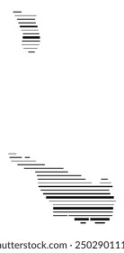Symbol Map of the Bundesland Bremen (Germany) showing the Bundesland with parallel black lines in different line thickness