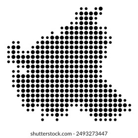 Symbol Map of the Bundesland Hamburg (Germany) showing the Bundesland with a pattern of black circles