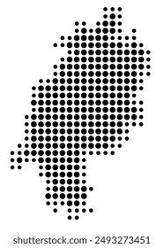 Symbol Map of the Bundesland Hessen (Germany) showing the Bundesland with a pattern of black circles