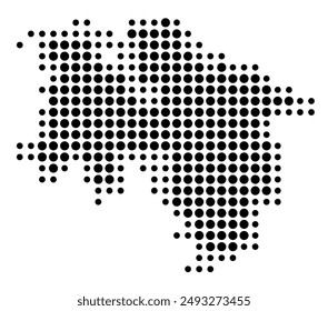 Symbol Map of the Bundesland Niedersachsen (Germany) showing the Bundesland with a pattern of black circles