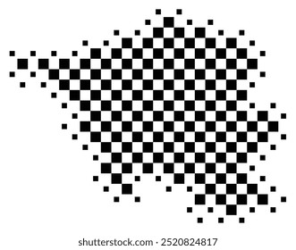 Symbol Map of the Bundesland Saarland (Germany) showing the Bundesland with a pattern of black squares like a chessboard