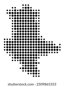 Symbol Map of the Bundesland Sachsen-Anhalt (Germany) showing the Bundesland with a pattern of black circles