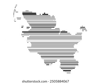 Symbol Map of the Bundesland Schleswig-Holstein (Germany) showing the Bundesland with parallel black lines in different line thickness