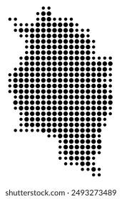Symbol Map of the Bundesland Vorarlberg (Austria) showing the Bundesland with a pattern of black circles