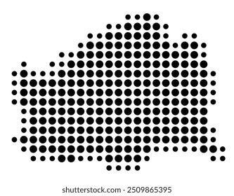 Mapa de símbolos da Bundesland Wien (Áustria) mostrando a Bundesland com um padrão de círculos pretos