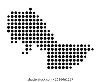 Symbol Map of Cambridge (United States) showing the city with a pattern of just a few black dots