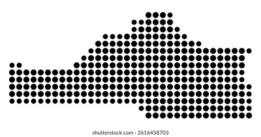 Symbol Map of Carson City (United States) showing the city with a pattern of just a few black dots