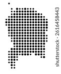 Symbol Map of Chapel Hill (United States) showing the city with a pattern of just a few black dots