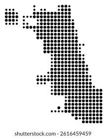 Symbol Map of Chicago (United States) showing the city with a pattern of just a few black dots