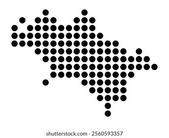 Symbol Map of the City Aalen (Germany) showing the city with a pattern of just a few black dots