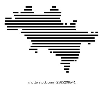 Symbol Map of the City Aalen (Germany) showing the city with just a few black horizontal lines