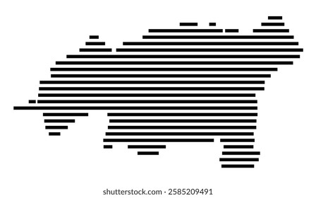 Symbol Map of the City Achim (Germany) showing the city with just a few black horizontal lines