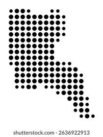 Symbol Map of the city Adendorf (Niedersachsen, Germany) showing the city with a pattern of just a few black dots