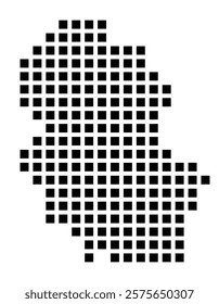 Symbol Map of the City Ahaus (Germany) showing the city with a pattern of just a few black squares