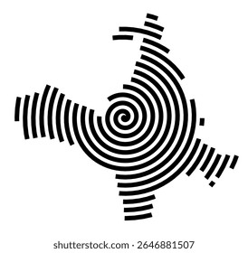 Symbol Map of the city Ahrensfelde (Brandenburg, Germany) showing the city with a black spiral line