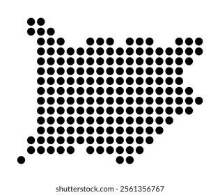 Symbol Map of the City Alcala de Henares (Spain) showing the city with a pattern of just a few black dots