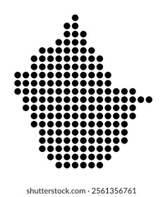 Symbol Map of the City Alcorcon (Spain) showing the city with a pattern of just a few black dots