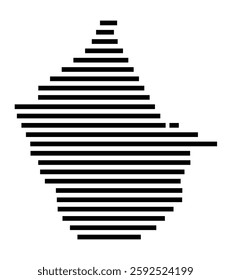 Symbol Map of the City Alcorcon (Spain) showing the city with a few black horizontal lines