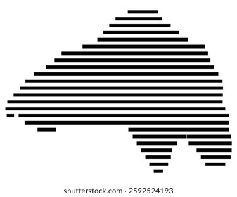 Symbol Map of the City Alcoy_Alcoi (Spain) showing the city with a few black horizontal lines