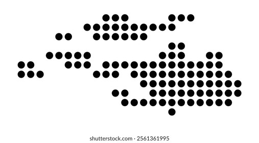 Symbol Map of the City Alesund (Norway) showing the city with a pattern of just a few black dots