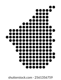 Symbol Map of the City Algeciras (Spain) showing the city with a pattern of just a few black dots
