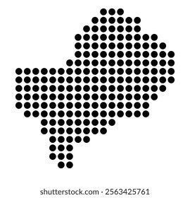 Symbol Map of the City Algueirao-Mem Martins (Portugal) showing the city with a pattern of just a few black dots