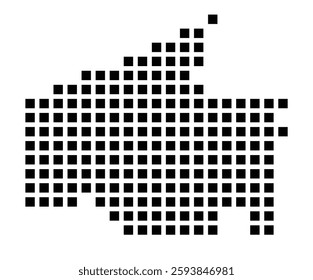 Symbol Map of the City Allen (Texas) showing the city with a pattern of just a few black squares