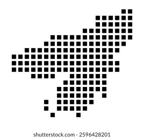 Symbol Map of the City Allentown (Pennsylvania) showing the city with a pattern of just a few black squares