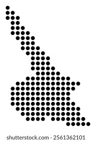 Symbol Map of the City Almere (Netherlands) showing the city with a pattern of just a few black dots