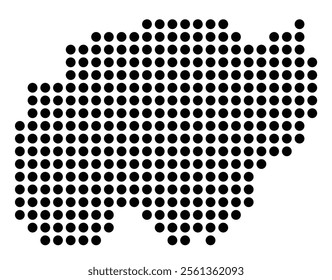 Symbol Map of the City Alphen aan den Rijn (Netherlands) showing the city with a pattern of just a few black dots