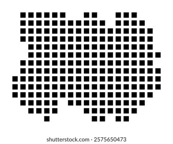 Symbol Map of the City Alsdorf (Germany) showing the city with a pattern of just a few black squares