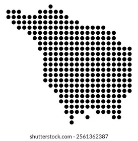 Symbol Map of the City Altamura (Italy) showing the city with a pattern of just a few black dots