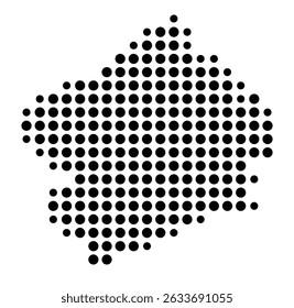 Symbol Map of the city Altdorf (Bayern, Germany) showing the city with a pattern of just a few black dots