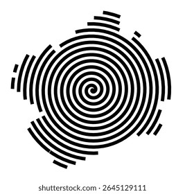 Symbol Map of the city Altdorf (Bayern, Germany) showing the city with a black spiral line