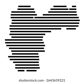 Mapa de símbolos da cidade Altena (Nordrhein-Westfalen, Germany) mostrando a área da cidade com apenas algumas linhas horizontais pretas