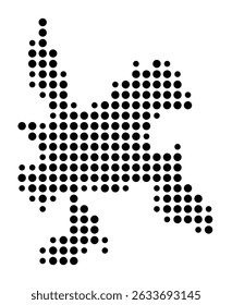 Symbol Map of the city Altensteig (Baden-Württemberg, Germany) showing the city with a pattern of just a few black dots