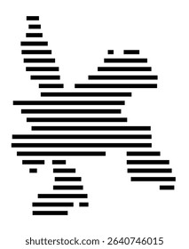 Symbol Map of the city Altensteig (Baden-Württemberg, Germany) showing the area of the city with just a few black horizontal lines